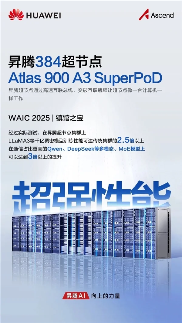 華為首次展出&ldquo;算力核彈&rdquo;！昇騰384超節(jié)點獲評WAIC 2025鎮(zhèn)館之寶