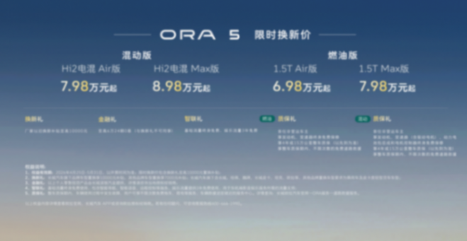 歸本溯元守正創新 長城歐拉5多動力版本重磅上市 限時換新價6.98萬元起