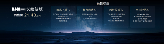 城的更城，野的更野！BJ40增程長(zhǎng)續(xù)航版預(yù)售價(jià)21.48萬(wàn)元！